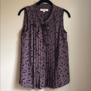 Ann Taylor Loft Sleeveless Blouse with Pleats